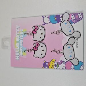 Hello Kitty and Cinnamoroll Earrings - Dangle - 2 Pairs